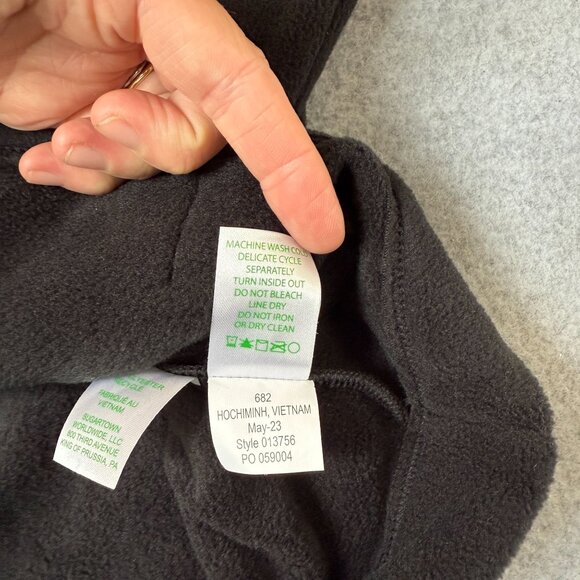Lilly Pulitzer Size Large Cabello Fleece Jacket Sweater Black Full Zip Pockets - Picture 8 of 9